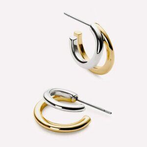 Ana Luisa Scarlett Two Tone Double Hoop Earrings Gold/Silver